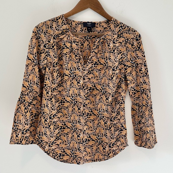 ✨DRAKE’S for J.CREW Giraffe Blouse Bell Sleeves Women’s Size 00✨ - Picture 3 of 9